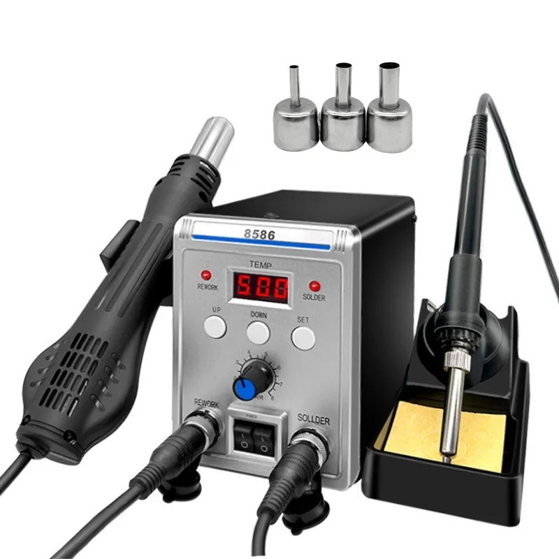 8586 Stazione di saldatura e r - Smd Rework Station Hot Air Soldering 2 In 1 recensione e prezzo