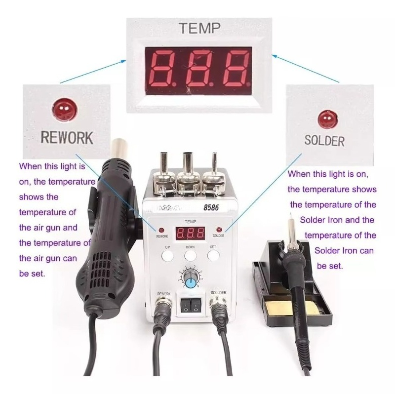 Stazione di saldatura ad aria  - Smd Rework Station Hot Air Soldering 2 In 1 recensione e prezzo